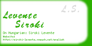 levente siroki business card